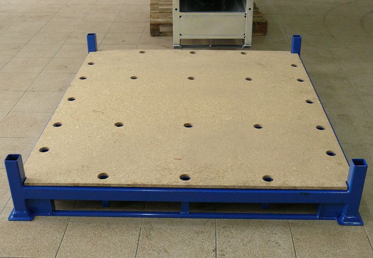 Ansicht Metallpalette für Elektroaggregate ohne Steckrungen
